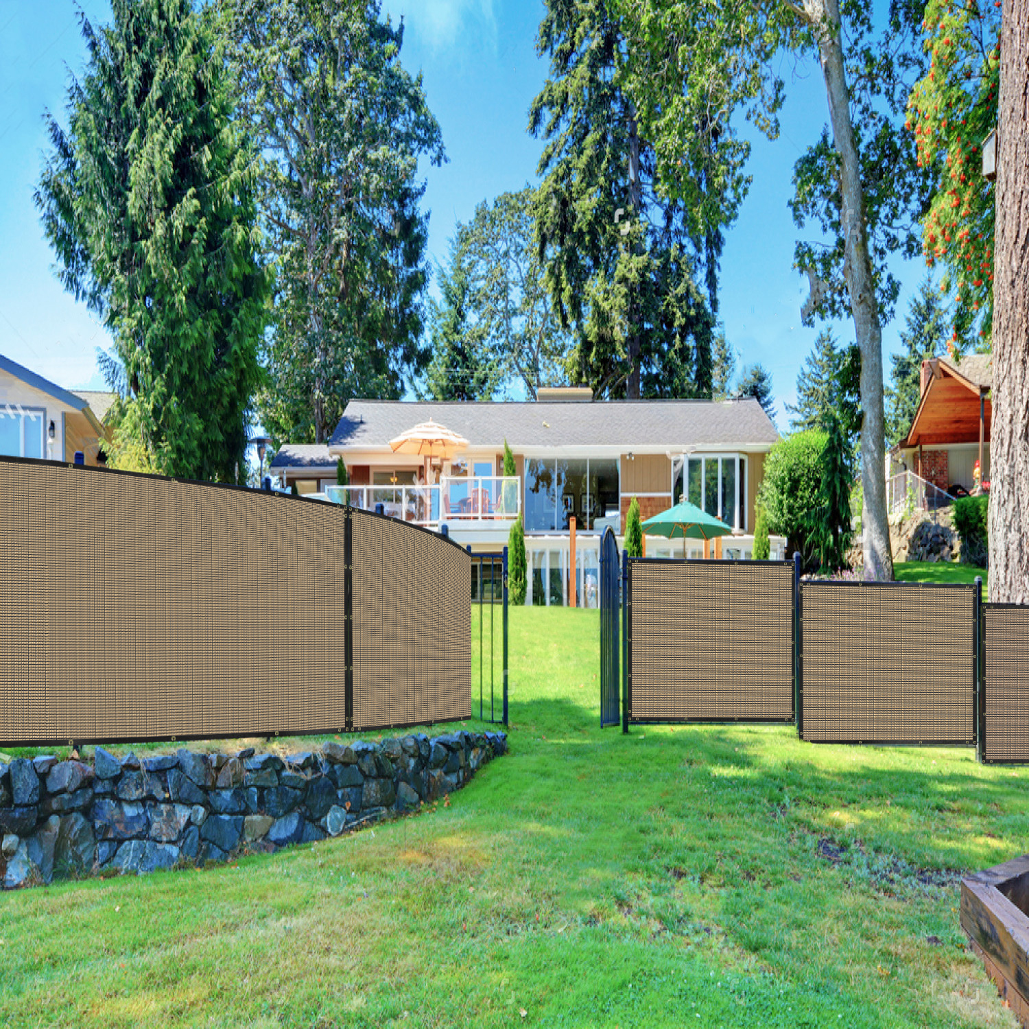 9ft Tall Privacy Fence Screen Garden Yard Patio Windscreen Mesh Shade Cover Sand