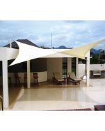 Real Scene Effect of Windscreen4less 16ft x 20ft Rectangle Curve Edge Sun Shade Sail Canopy in Color Beige for Outdoor Patio Backyard UV Block Awning with Steel D-Rings 180GSM (3 Year Warranty) - Customized Sizes Available