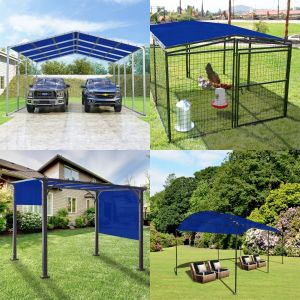 Real Scene Effect of 240GSM PE-Permeable Grommet Straight Rectangle Sun Shade Sail