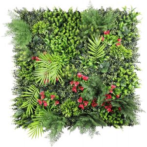 Windscreen4less 4 Pcs 40 inch x40 inch Artificial Boxwood Panels Faux Plant Grass Green Wall Panel Decoration for Outdoor Indoor Garden Backyard (Style 11)