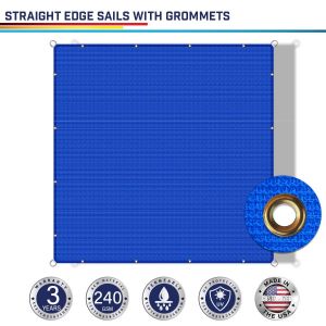 240GSM PE-Permeable Grommet Straight Rectangle Sun Shade Sail