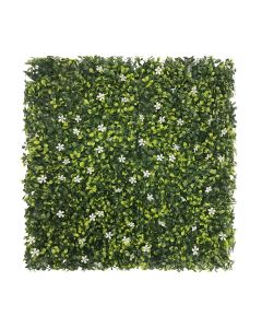 Windscreen4less 20"x20" Jasmine Flower1 Panel Artificial Boxwood Hedge Topiary Plant Grass Backdrop Wall for Privacy Fence Garden Backyard Screen Outdoor Wedding Décor 1 pc