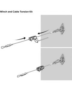 Real Scene Effect of Sun Shade Sail Hardware Kit- 24' Ft (6'x4) Steel Tension Cable with Winch Kit Pad Eyes Snap Hooks Sunshades Installation Kit for Rectangle Shade Sails Deck Patio Yard