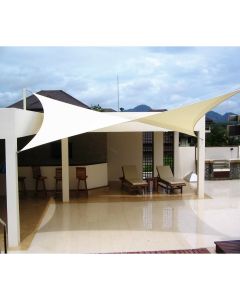 Real Scene Effect of Windscreen4less 10ft x 15ft Rectangle Curve Edge Sun Shade Sail Canopy in Color Beige for Outdoor Patio Backyard UV Block Awning with Steel D-Rings 180GSM (3 Year Warranty) - Customized Sizes Available