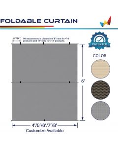Windscreen4less Custom Light Gray Sun Shade Curtain Foldable Shade Fabric UV Blockage for Deck Pergola Yard Gazebo Patio Outdoor Indoor (3 Year Warranty)