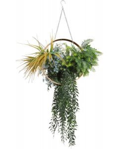 1 PC Artificial Hanging Plants with Frame Hook Faux Plant Decoration for Indoor Outdoor (Green Blue Orange)