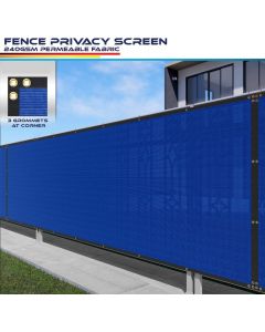 Real Scene Effect of Fence Privacy Screen Blue 1-8ft H x 1-300 L Heavy Duty Windscreen Chain Link Fence Privacy Mesh Fabric Cover for Outdoor Patio Garden