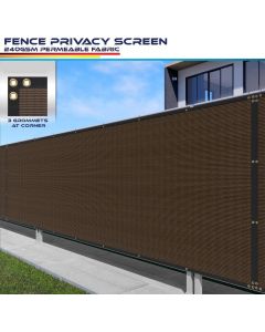 Real Scene Effect of Fence Privacy Screen Brown 1-16ft H x 1-300 L Heavy Duty Windscreen Chain Link Fence Privacy Mesh Fabric Cover for Outdoor Patio Garden
