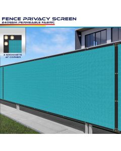 Real Scene Effect of Fence Privacy Screen Light Green Turquoise 1-6ft H x 1-300 L Heavy Duty Windscreen Chain Link Fence Privacy Mesh Fabric Cover for Outdoor Patio Garden