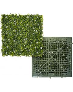 Windscreen4less 6 Packs 18"x18" Artificial Plant Panels with Hard Back Faux Greenery Grass Wall Panel Decoration for Outdoor Indoor Garden Backyard