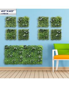 Real Scene Effect of Windscreen4less 40"x40" 3D Panel Style 2 Artificial Boxwood Hedge Topiary Plant Grass Backdrop Wall for Privacy Fence Garden Backyard Screen Outdoor Wedding Décor 1 pc