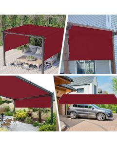 Real Scene Effect of Windscreen4less custom size Red 8-16ft x 4-40ft Waterproof Sun Shade Sail Cover for Deck Patio Backyard Door Window Sun Shade Screen Panel with 2 Sides Grommets and Rods (3 Year Warranty)
