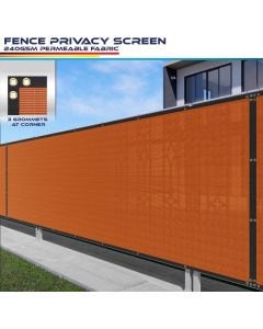 Real Scene Effect of Fence Privacy Screen Orange 1-16ft H x 1-100 L Heavy Duty Windscreen Chain Link Fence Privacy Mesh Fabric Cover for Outdoor Patio Garden