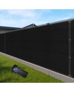 Real Scene Effect of Fence Privacy Screen Black 5-6ft H x 1-300 L Heavy Duty Windscreen Chain Link Fence Privacy Mesh Fabric Cover for Outdoor Patio Garden