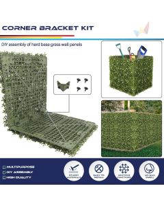 Real Scene Effect of Windscreen4less 1 Set Corner Bracket Kit for Artificial Plant Panels