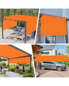 Real Scene Effect of Windscreen4less custom size Orange 3-10ft x 4-40ft Outdoor Pergola Replacement Shade Cover Canopy for Patio Privacy Shade Screen Panel with Grommets on 2 Sides Includes Weighted Rods Breathable UV Block (3 Year Warranty)
