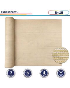 Windscreen4less Beige Sunblock Shade Cloth,95% UV Block Shade Fabric Roll 8ft x 15ft (3 Year Warranty)-Custom Sizes Available(Customized) 
