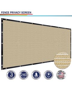 Fence Privacy Screen Beige 1-6ft H x 1-300 L Heavy Duty Windscreen Chain Link Fence Privacy Mesh Fabric Cover for Outdoor Patio Garden