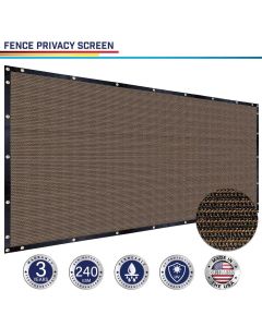 Fence Privacy Screen Brown 1-16ft H x 1-300 L Heavy Duty Windscreen Chain Link Fence Privacy Mesh Fabric Cover for Outdoor Patio Garden