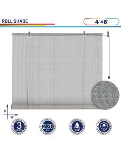 Windscreen4less Outdoor Shade Blinds Patio Roll Up Blackout Shades Exterior Roller Privacy Screen for Pergola Balcony Porch Carport Deck Window, 4ft W x 6ft H Light Gray (3 Year Warranty)-Custom Sizes Available