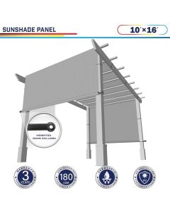 Windscreen4less Light Gray 10ft. W x 16ft. H Outdoor Pergola Replacement Shade Cover Canopy for Patio Privacy Shade Screen Panel with Grommets on 2 Sides Includes Weighted Rods Breathable UV Block (3 Year Warranty)-Custom Sizes Available