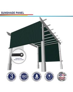 Windscreen4less custom size Green 3-10ft x 4-40ft Outdoor Pergola Replacement Shade Cover Canopy for Patio Privacy Shade Screen Panel with Grommets on 2 Sides Includes Weighted Rods Breathable UV Block (3 Year Warranty)