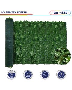 Windscreen4less Artificial Faux Ivy Leaf Decorative Fence Screen 39" x 117" Ivy Leaf Decorative Fence Screen