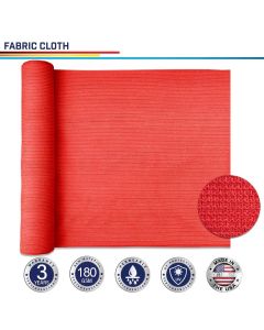 Windscreen4less Custom Size 6-12ft x 1-300ft Red Sunblock Shade Cloth,95% UV Block Shade Fabric Roll (3 Year Warranty)