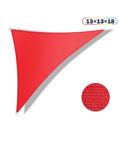 Real Scene Effect of Shecraf 13ft x 13ft x 18ft Right Triangle Curve Edge Sun Shade Sail Canopy in Color Red for Outdoor Patio Backyard UV Block Awning with Steel D-Rings 180GSM (3 Year Warranty) - Customized Sizes Available
