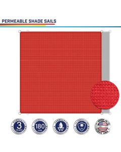 Windscreen4less Custom Size 5-24ft x 5-24ft Rectangle Straight Edge Sun Shade Sail Canopy in Color Red for Outdoor Patio Backyard UV Block Awning with Steel D-Rings 180GSM (3 Year Warranty)