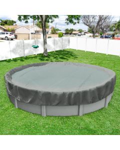 Windscreen4less Light Gray Pool Cover for Above Ground Pools Round Winter Pool Cover for 22ft Swimming Pools, Pool Safety Cover