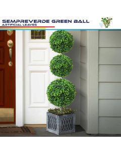Real Scene Effect of 15 Inch Artificial Topiary Ball Faux Boxwood Plant for Indoor/Outdoor Garden Wedding Decor Home Decoration, Rose Leaves 4 Pieces