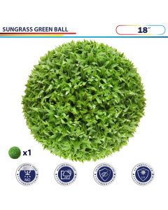 18 Inch Artificial Topiary Ball Faux Boxwood Plant for Indoor/Outdoor Garden Wedding Decor Home Decoration, Sungrass Green 1 Piece