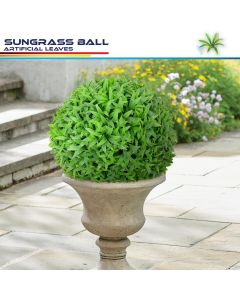 Real Scene Effect of 18 Inch Artificial Topiary Ball Faux Boxwood Plant for Indoor/Outdoor Garden Wedding Decor Home Decoration, Sungrass Green 1 Piece