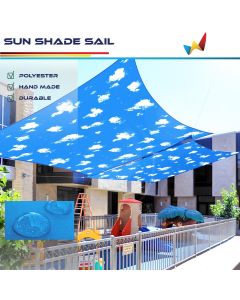 Real Scene Effect of Windscreen4less Terylene Waterproof Custom Size 5-24ft x 5-24ft Rectangle Curve Edge Sun Shade Sail in Color Red UV Blocker Sunshade Patio Canopy Sail (3 Year Warranty)