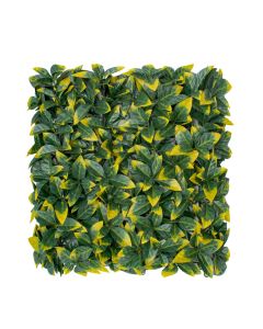 Windscreen4less 20"x20" Yellow Photinia Panel Artificial Boxwood Hedge Topiary Hedge Plant Grass Backdrop Wall for Privacy Fence Vertical Garden Backyard Screen Outdoor Wedding Décor 12 pcs