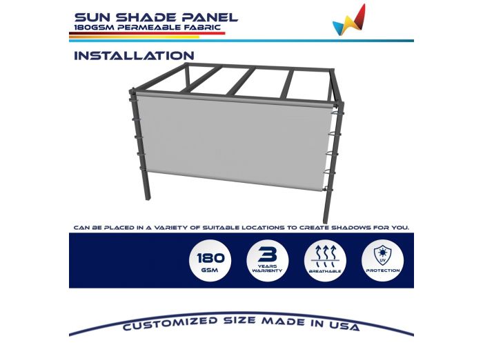 Beige 10ft x 12ft 180GSM polyethylene 90% UV Block sun shade panel