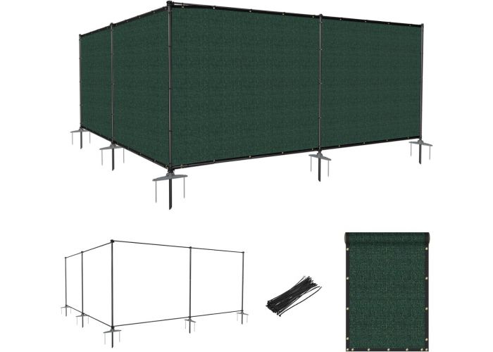 Windscreen4less custom 6FT H x 2 150FT L Color Dark Green Outdoor Fence Fencing Kit with