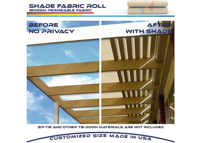 Beige 8ft x 50ft polyethylene UV Block shade fabric roll