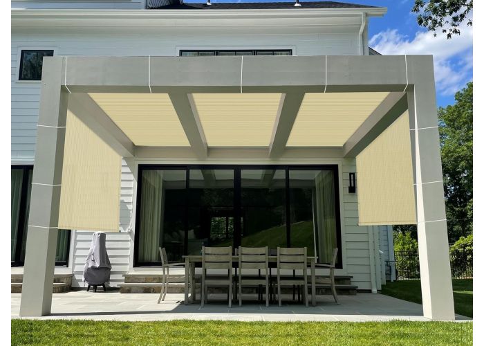 W Windscreen4less Beige 8ft W x 15ft H Outdoor Sun Shade Panel