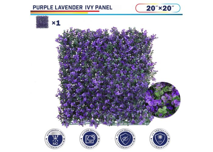 20&quot; x 20&quot; Purple Lavender 1pc ivy leaf decorative fence screen 