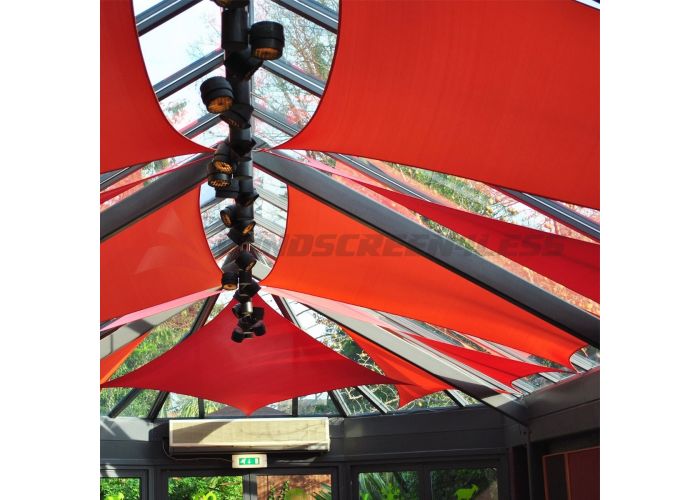Red waterproof 10ft x 15ft curved edge rectangle polyester sun