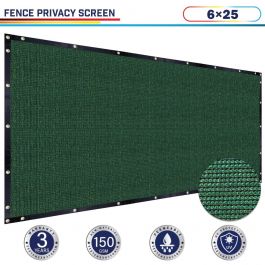 Dark Green 6ft x 25ft polyethylene 150gsm privacy 88% fence screen ...